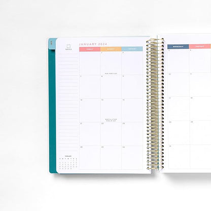 Home Planner 2024 (Floral) | Work from Home Planner w/Stickers | Daily Checklist | Monthly Budget Worksheet | Monthly Calendar Layout | Vacation Checklist | Coil Binding | Poly Laminated Cover…