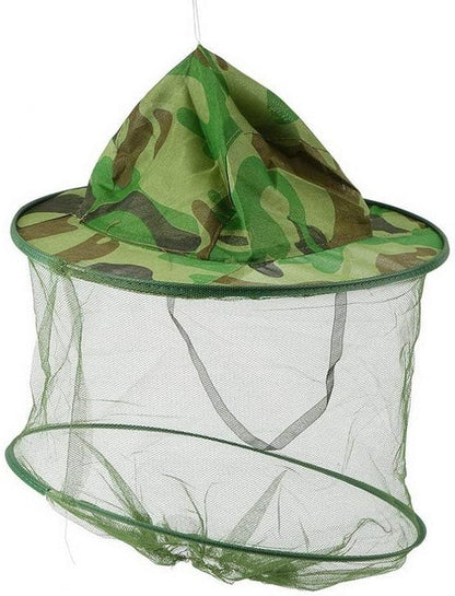 2Pack Camouflage Beekeeper Beekeeping Cap Hat with Head Net Mesh Face Protection Outdoor Fishing Equipment Beekeeping Supplies