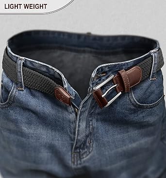 BULLIANT Stretch Belt Men,Mens Gift Woven Braided Web Belt 1 38 for Golf Casual Pants Shirts Jeans