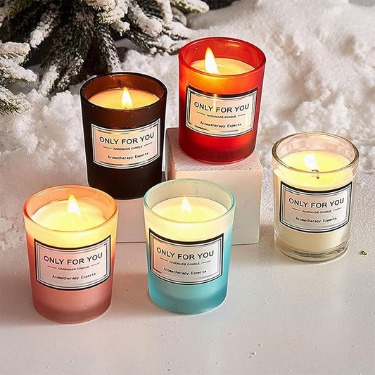 Candles for Home Scented, Highly Scented Natural Soy Candles for Home, Stress Relief Aromatherapy Candles Relax Your Mind, Gift for Women, Partner, Home Decor Organic Lavender Wax Candle (Glass White)