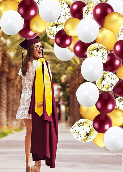 Graduation Decorations Maroon Gold 2025 Burgundy Gold Balloons Birthday Decorations30Pcs 2025 Burgundy Graduation Party DecorationsWedding