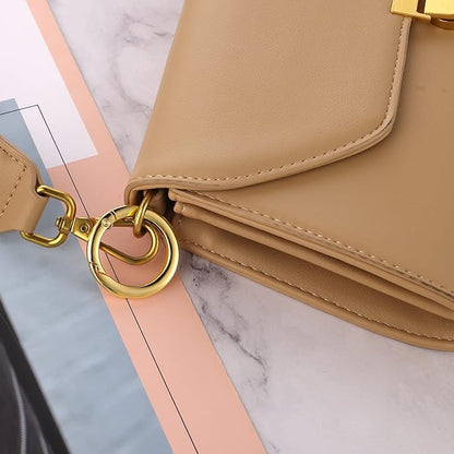 Prasacco 2PCS Round Spring Ring Key,Spring O Ring Zinc Alloy Round Carabiner Snap Trigger Buckle Hooks Clip DIY Accessories for Bags Purses Keychain Golden
