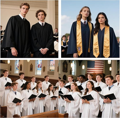 Happy Secret Matte Choir Robes for Church Adults Graduation Gown Baptismal Robes