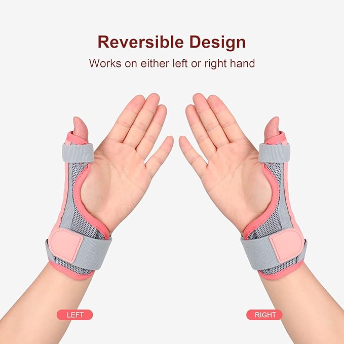 Cozyhealth Thumb Brace for Men and Women, CMC Joint Thumb Spica Splint for Pain Relief, Tendonitis, Thumb Wrist Stabilization Support for Right or Left Hand (Pink)