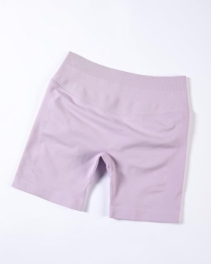 AUROLA Intensify Workout Shorts for Women Seamless Scrunch Short Gym Yoga Running Sport Active Exercise Fitness Shorts Lilac Snow
