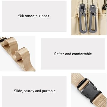 ZORFIN Fanny Packs for Women Men: Crossbody Belt Bag with Adjustable Strap - Fashion Waist Packs for Workout Running Traveling Hiking Ivory