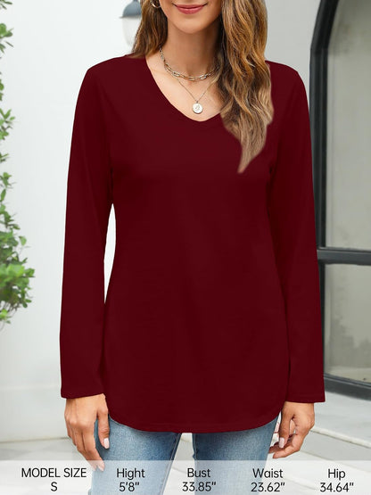 Sonoma Womens T Shirts V Neck Summer Short/Long Sleeve Cotton Tops Tees .