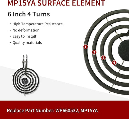 WP660532 Stove Burner Surface Element, MP15YA 6 Inch