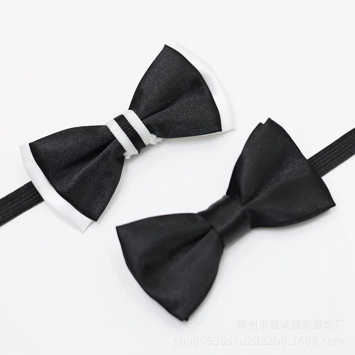 Black Pre-Tied Bow Tie with Elastic Band Adjustable Bowtie for Men Women Formal Party Wedding Costume Accessory