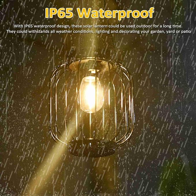 Solar Lanterns Outdoor Waterproof, Outdoor Waterproof Hanging Solar Lights for Outside Hanging Outdoor Solar Lanterns Lights Outdoor Solar Lantern Yard Garden Decor (1 Pack)