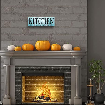 KZKU Canvas Wall Art Kitchen Decor Home Artwork Canvas Prints Rustic Farmhouse Kitchen Sign Kitchen Seasoned With Love Wall Decoration 1 Panel Size: 6x17 inches