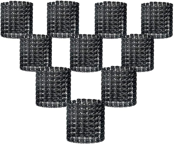 Napkin Rings, Gold Napkin Rings Buckles for Table Decorations, Wedding, Dinner,Party, DIY Decoration,Set of 50 (Black)