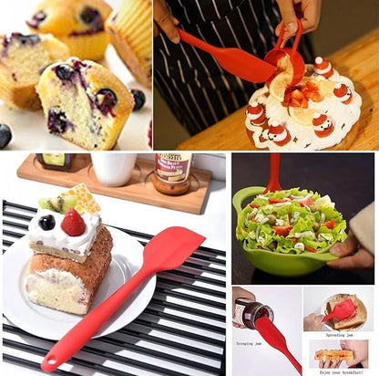 Silicone Spatula for Cooking and Baking – Heat-Resistant Non-Stick Kitchen Utensil Flexible Scraper for Baking, Mixing, Decorating & DIY (Black)