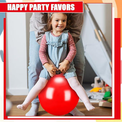 Kids Bouncy Hopper Ball with Handle Jumping Hopping Exercise Balls for Toddlers Boys Girls Indoor Outdoors Sports School Games Exercise Gifts(18 Inch,Red)