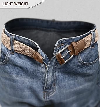 BULLIANT Stretch Belt Men,Mens Gift Woven Braided Web Belt 1 38 for Golf Casual Pants Shirts Jeans