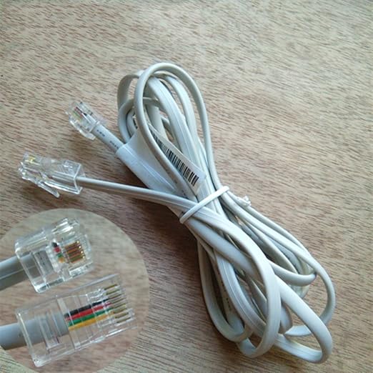 1.5m59' Telephone RJ11 6P4C to RJ45 8P8C Connector Plug Cable for Connect Your Landline Telephone to The Internet 1 PCS