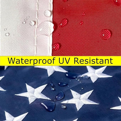 American Flags for Outside 3x5 Ft Embroidered Stars USA Flag Striped patchwork sewing 150D Nylon Waterproof UV Resistant with Brass Grommets Tear Resistant US Flags for Outdoors