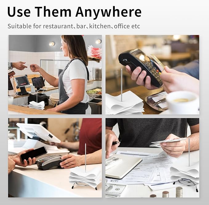 Ticket Stabber for Restaurant, 3PCS Ticket Receipt Holder Stabber Check Spindle Stick Orders Spike for Businesses Kitchen Office, Bill Fork, Memo Holder Spike