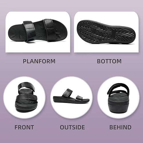 MEGNYA Orthotic Sandals for Women, Plantar Fasciitis Sandals for Flat Feet, Orthopedic Walking Slide Sandals with Arch Support