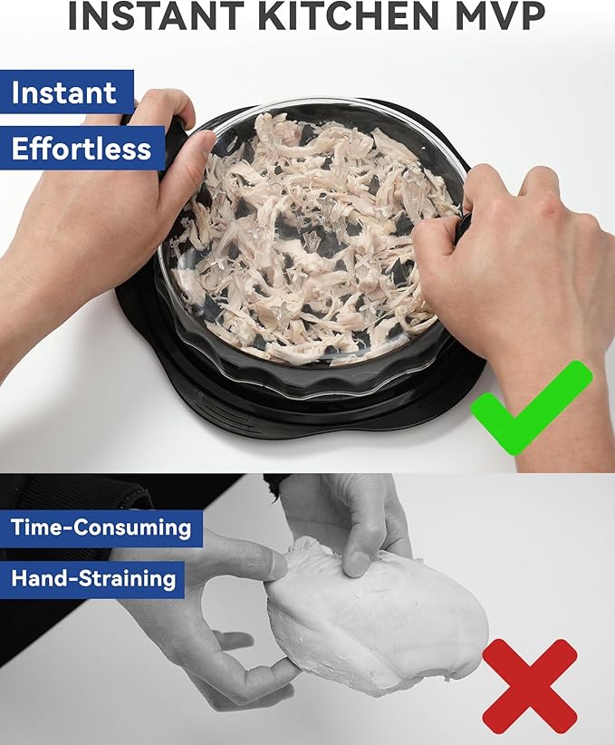 Chicken Shredder Tool Twist for Kitchen, Manual Chicken Breast Grinder Machine for Ground Food, Meat  Vegetables (Elegant Black)