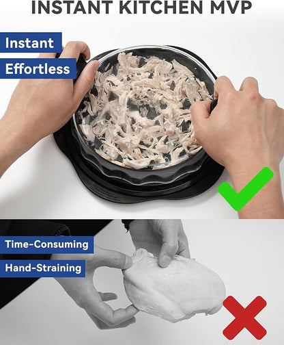Chicken Shredder Tool Twist for Kitchen, Manual Chicken Breast Grinder Machine for Ground Food, Meat  Vegetables (Elegant Black)