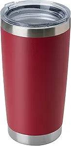 DOMICARE 20oz Stainless Steel Tumbler Bulk with Lid, Double Wall Vacuum Insulated Travel Mug, Powder Coated Coffee Cup (Powder Red, 1)