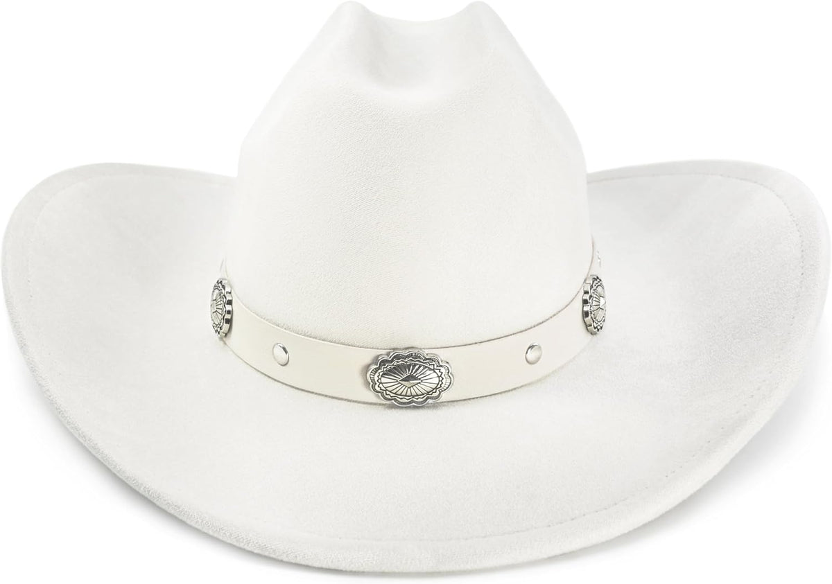 Cowboy Hat for Women and Men with Shapeable Wide Brim - Felt Cattleman Western Hats for Cowboys and Cowgirls
