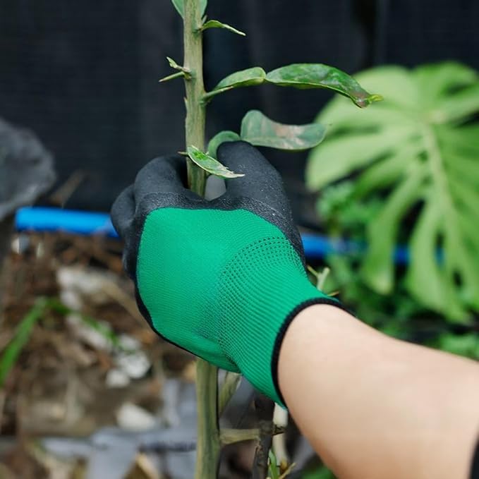 Gardening Gloves for Women Men,1 Pair Gardening Gloves Knitted Latex Breathable Waterproof for Lawn and Garden Clearance Items