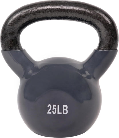 Sunny Health & Fitness Vinyl Coated Kettlebell for Strength Weight Training & Swinging Exercise - In 5, 10, 15, 20, 25 Pound