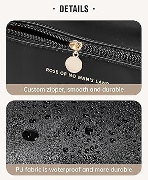 Customized PU Leather Toiletry Bag, Large Capacity, Portable Makeup Organizer (Black)