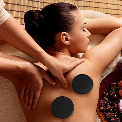 Basalt Massage Stones - 8 Extra Large Basalt Massage Rocks for Hot Rock Massages, 3.15 Inch Round Hot Stones for Massage, Essential Spa Massage Supplies