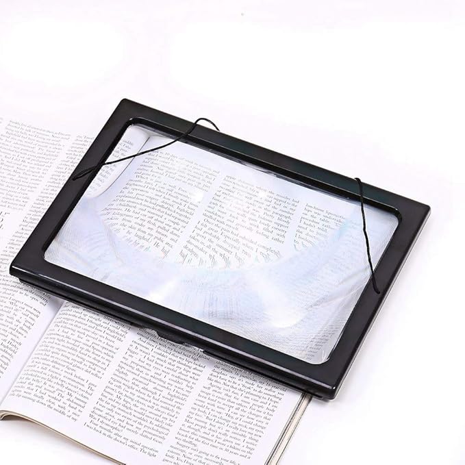 Magnifier with Light LED, Large A4 Page Hands 3X Magnifying Glass Magnifier for Reading