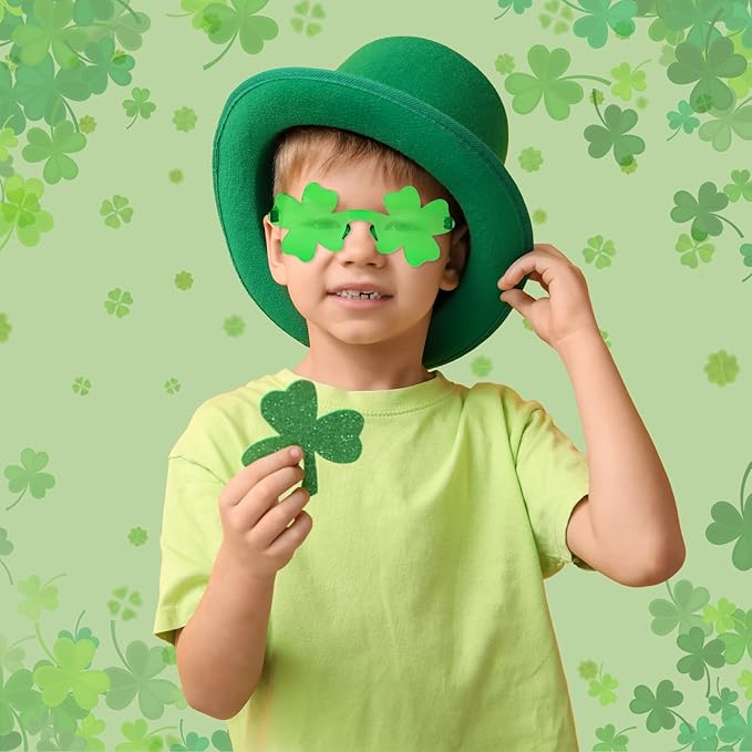 St. Patrick’s Day Shamrock Sunglasses Irish Shamrock Glasses Green Four Leaf Clover Glasses St Patricks Accessories