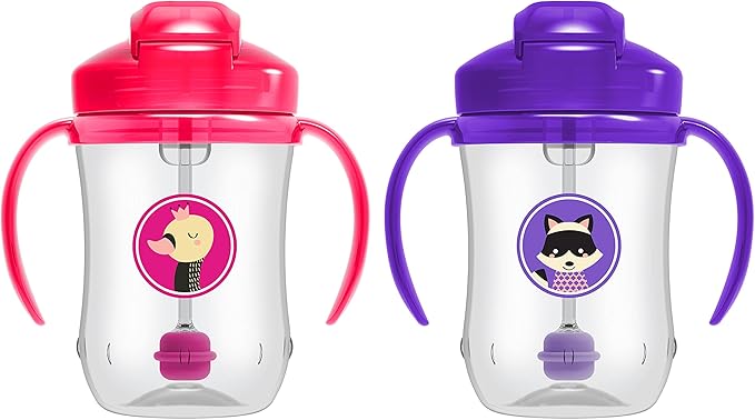 Dr. Brown's Baby's First Straw Cup Sippy Cup with Straw - PinkPurple - 9oz - 2pk - 6m