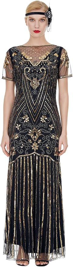 FAIRY COUPLE Women‘s Maxi Long Evening Prom Sequin Dress