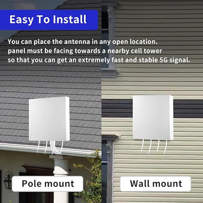 High Gain 4x4 MIMO 5G External Panel Antenna Kit with 20ft Low Loss Cable Signal Booster for 4G LTE 5G Cellular Hotspots, Routers, Gateways, Verizon, ATT, T-Mobile Home Internet, Eifagur