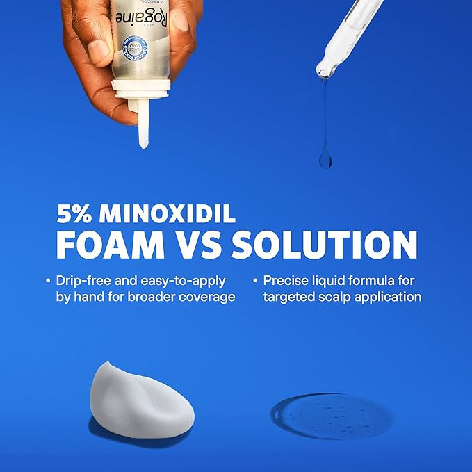 Men's Rogaine Extra Strength 5 Minoxidil Topical Solution for Thin Hair, Hair Loss Treatment to Regrow Fuller, Thicker Hair, 3 Month Supply, 3 Bottles