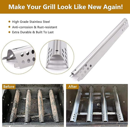Criditpid Grill Replacement Parts for Charbroil Advantage 4 Burner 463344116, 463343819, 466344116 Models, Stainless Steel Grill Burners, Heat Plate Shields, Crossover Tubes and Ignitors