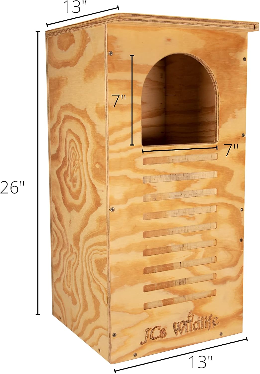 Barred Owl House Nesting Box, Recycled Poly Lumber Owl Box for Outside, Predator Guard, Made in USA (Owl house only; pine shavings and mounting hardware not included)