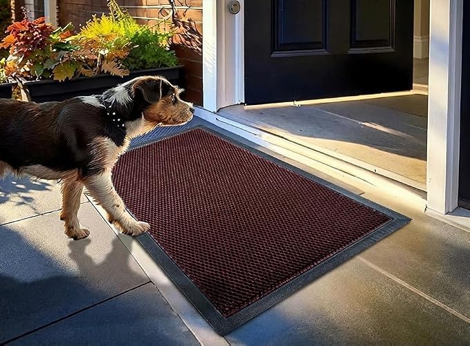 Muddy Mat® Meshy Mat™ Door Mat Heavy-Duty Quick-Dry Floor Mat, Sand & Dirt Trapper for Indoor & Outdoor, Ideal for Entrance, Mudrooms,Patios & Garages,Low-Profile,Non-Slip,Washable– Red 23"x35"x0.4"