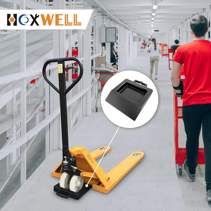 Pallet Jack Heavy Duty Wheels Chock for Truck, Durable Black Pallet Jack Stopper, 14.2" Length x 11.8" Width x 2" Height, 1 Pack
