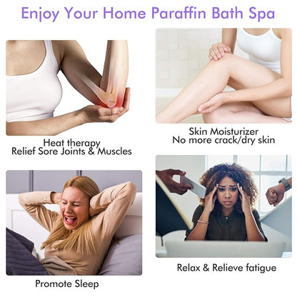 Paraffin Wax Machine for Hand and Feet - Ejiubas Paraffin Bath,Quick Heating,Large Capacity,includes 2.2 lb Paraffin Wax 200 Glove Liners 2 Thermal Mitts Booties for Arthritis and Deep Skin Moisturize