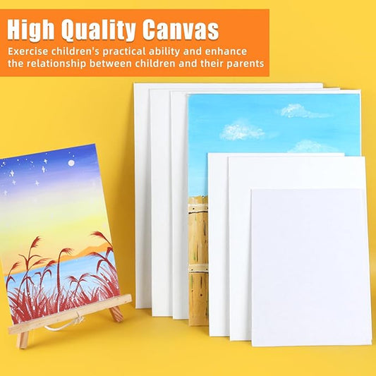 1 Pack Canvases for Painting with 8x10, White Painting Canvas for Acrylic, Oil, Watercolor, Gouache Paint