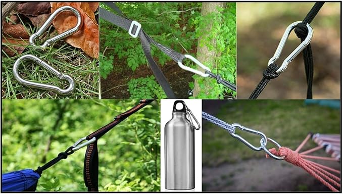 50 Pack and 100 Pack  Bulk Heavy Duty Carabiner Snap Clip Hooks Black, Zinc and Stainless  Contractors, Gyms, Fitness Centers, Business, Industrial