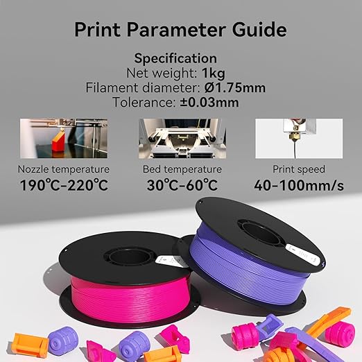 PLA Filament 1.75mm,Silver PLA 3D Printer Filament 1kg Spool (2.2lbs),3D Printing Filament Dimensional Accuracy +/-0.03mm,Compatible with Most FDM Printers