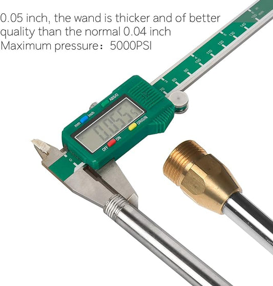 Sooprinse Pressure Washer Wand,Stainless Steel Quick Connect Lance,Replacement Spray Wand,16",5000PSI