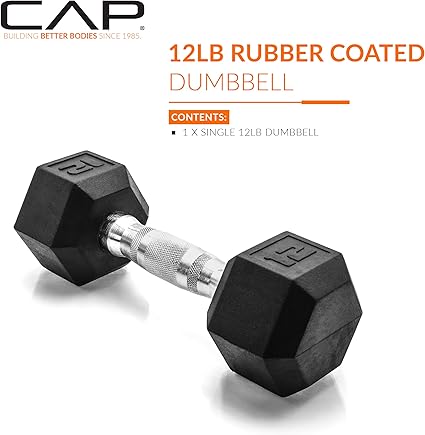 CAP Barbell Coated Hex Dumbbell Weight  Multiple Options
