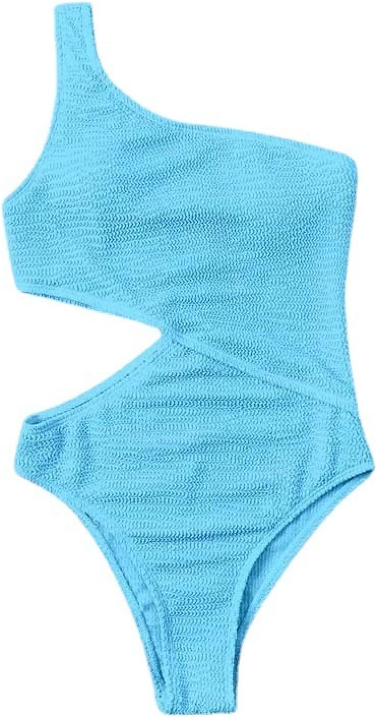 LEFIAGO 2022 Beach Swimsuit Sexy One-Shoulder Swimsuit Women's Bikini-L-Bluecolor