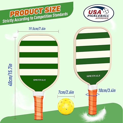 Pickleball Paddles,USAPA Approved Pickleball Paddles Set Premium Pickleball Paddle, 4 Pickleball Balls & 1 Carry Bag Gifts for Women Men Beginners & Pros Players(Customized)