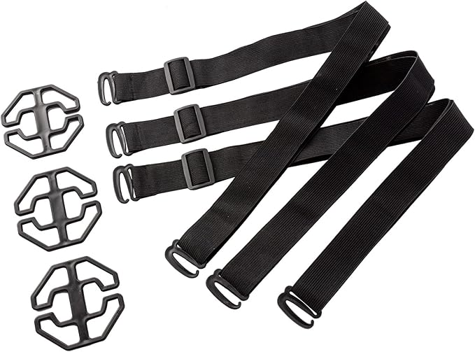 Genina 3 Pack Adjustable Elastic Straps Adjustable Bands for Recliner Sofa Covers 3 Seater Recliner Loveseat Chair Cover, Black